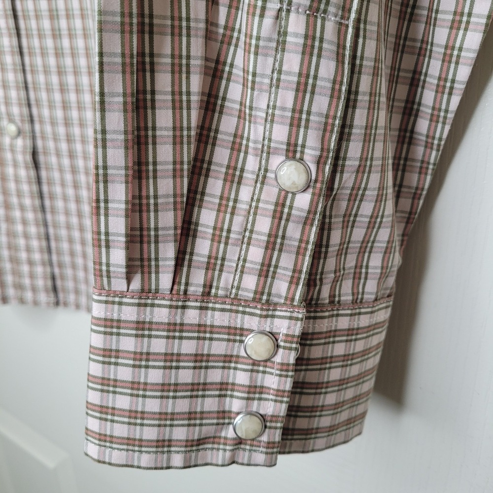 Wrangler Retro Men's Plaid Pearl Button-Up Shirt XL Long Sleeve Western Cowboy - Picture 6 of 8